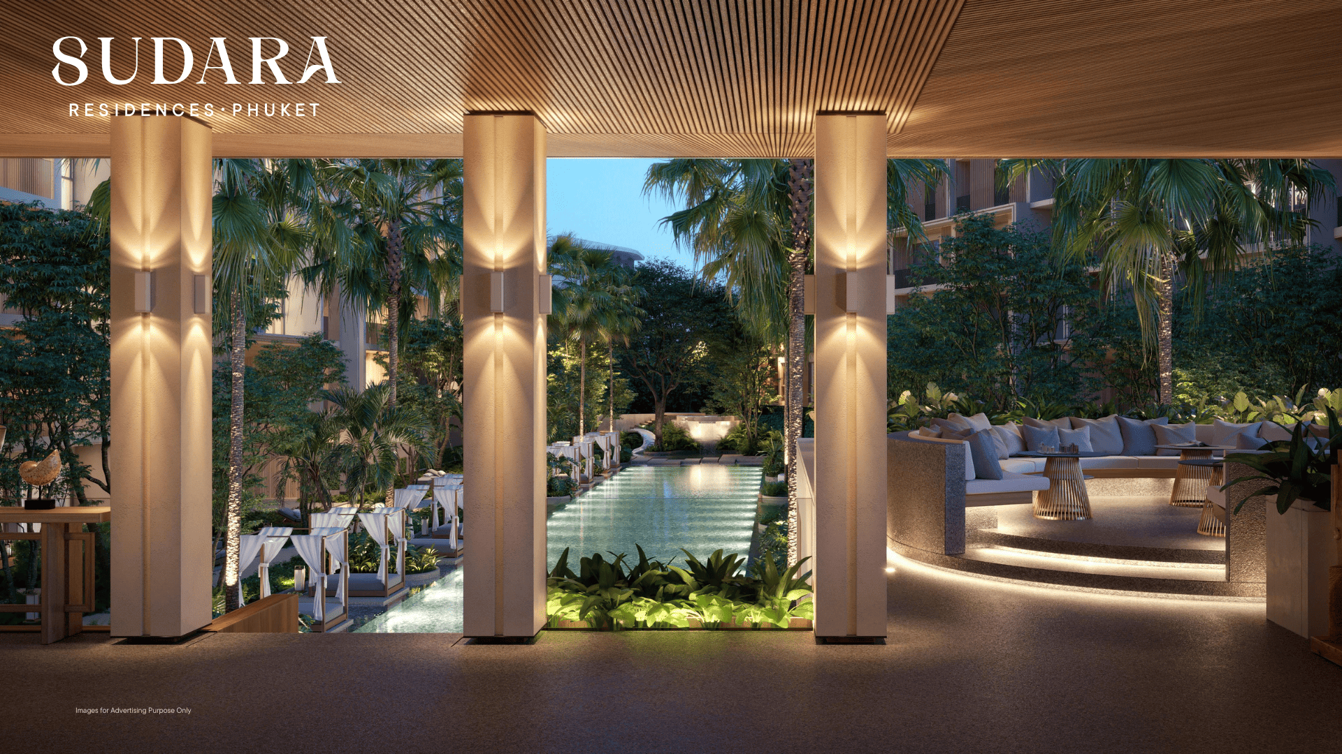 Clubhouse rooftop lounge Sudara Residences, Bangtao Beach – Luxury Condominium Living