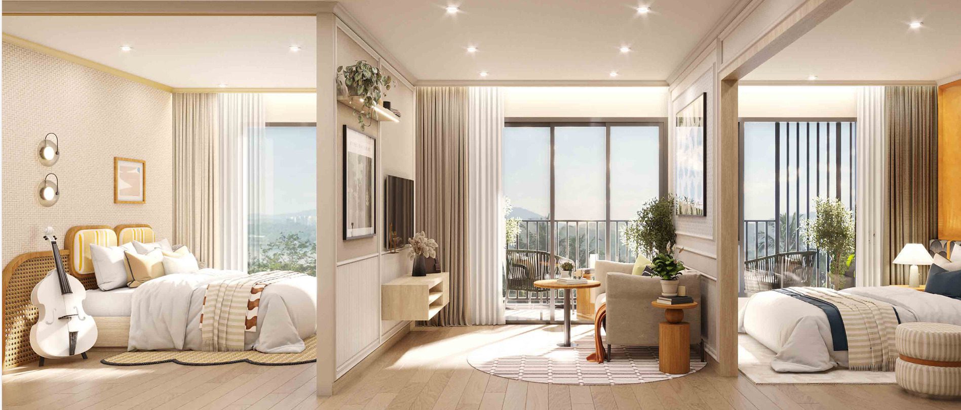 Master Bedroom Condos 48 Sqm (12) Master Living Suite (2-Bedroom) – Origin Place Centre Phuket