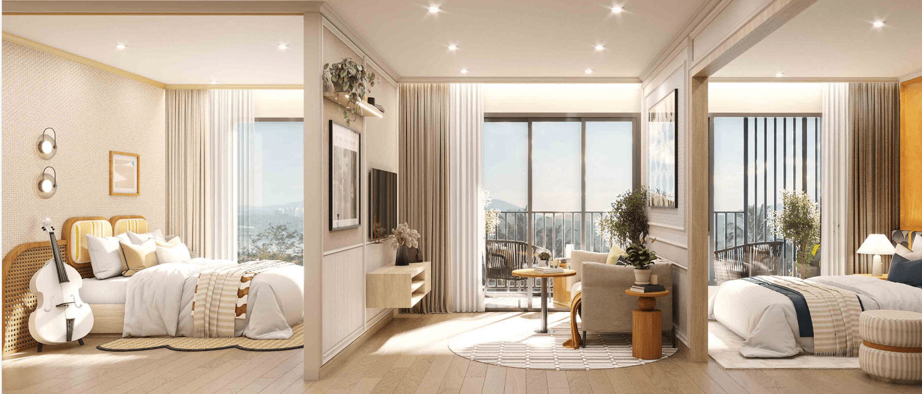 Master Bedroom Condos 48 Sqm (12) Master Living Suite (2-Bedroom) – Origin Place Centre Phuket