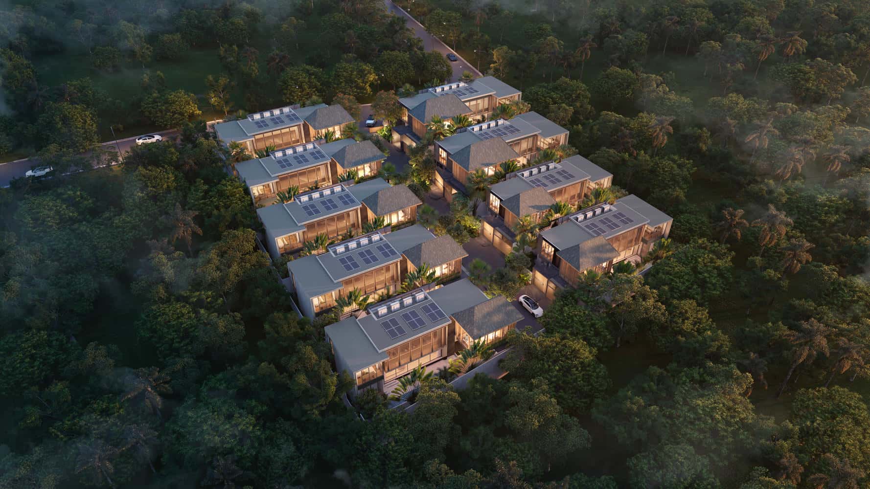 Overall bird eye view_Final2 4-Bedroom Family Pool Villas in Cherngtalay, Phuket
