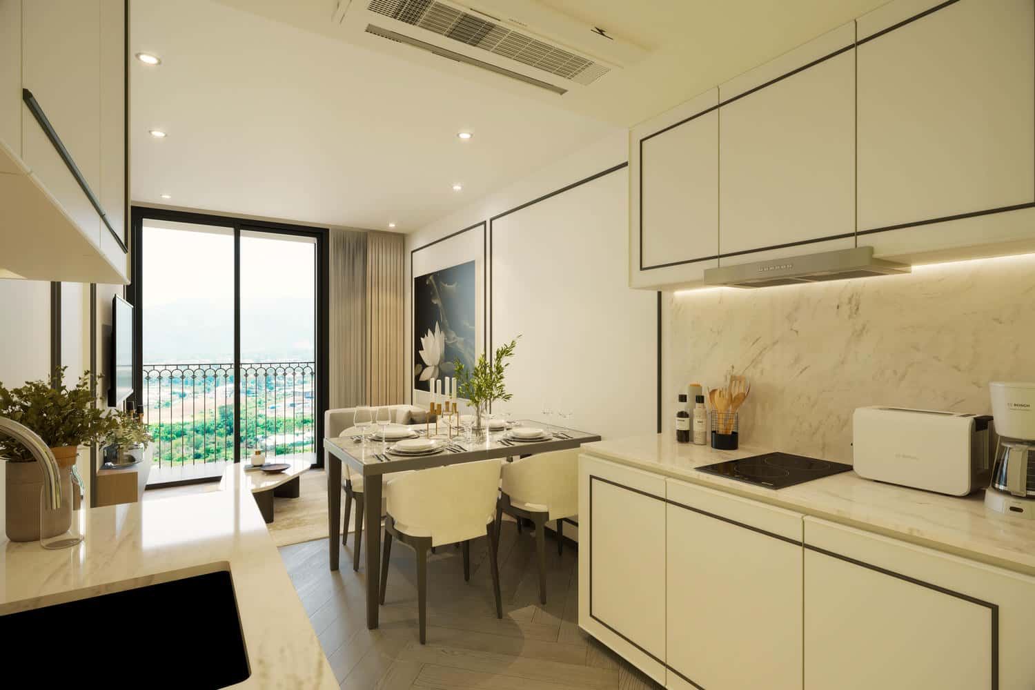 Signature 1bedroom B Living (1) 1–2 Bedroom Condos with Pool & Mountain Views – Laguna | Ozone Signature Phase 3
