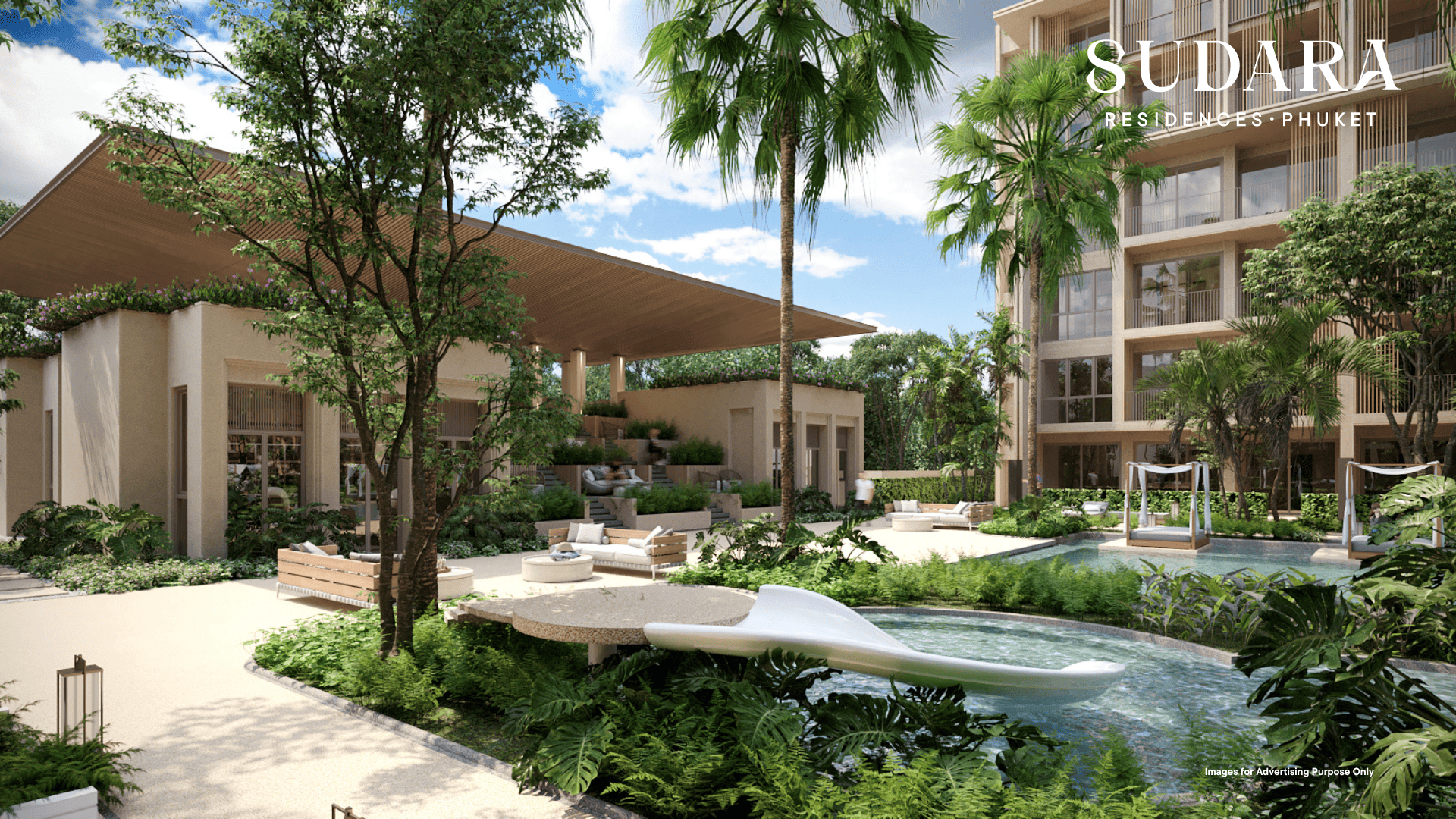 Sudara Clubhouse Side View Sudara Residences, Bangtao Beach – Luxury Condominium Living