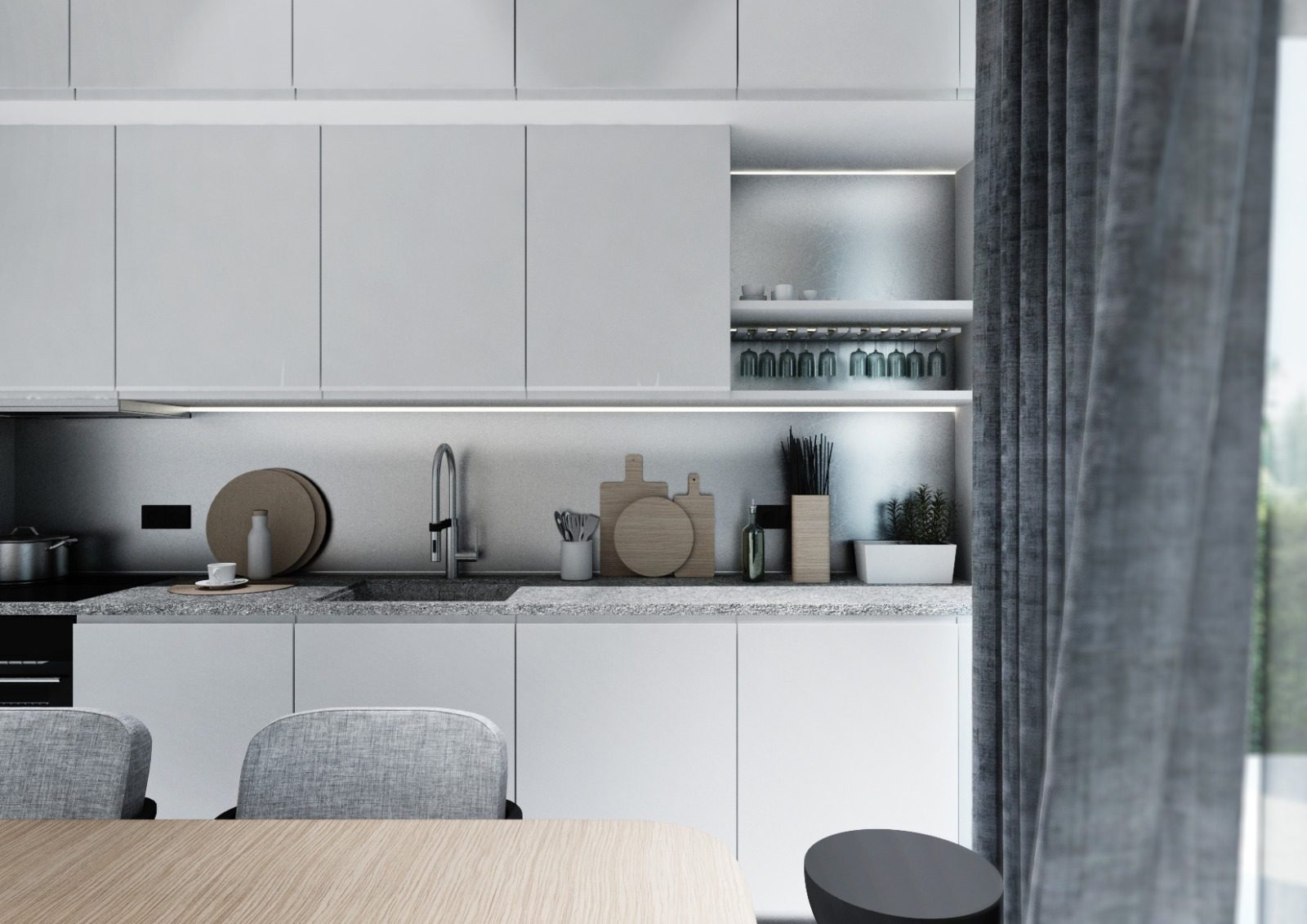The Greens Rendering – Kitchen V2 3-Bedroom Luxurious Villa Living in Rawai, Phuket – The Greens Phase 2