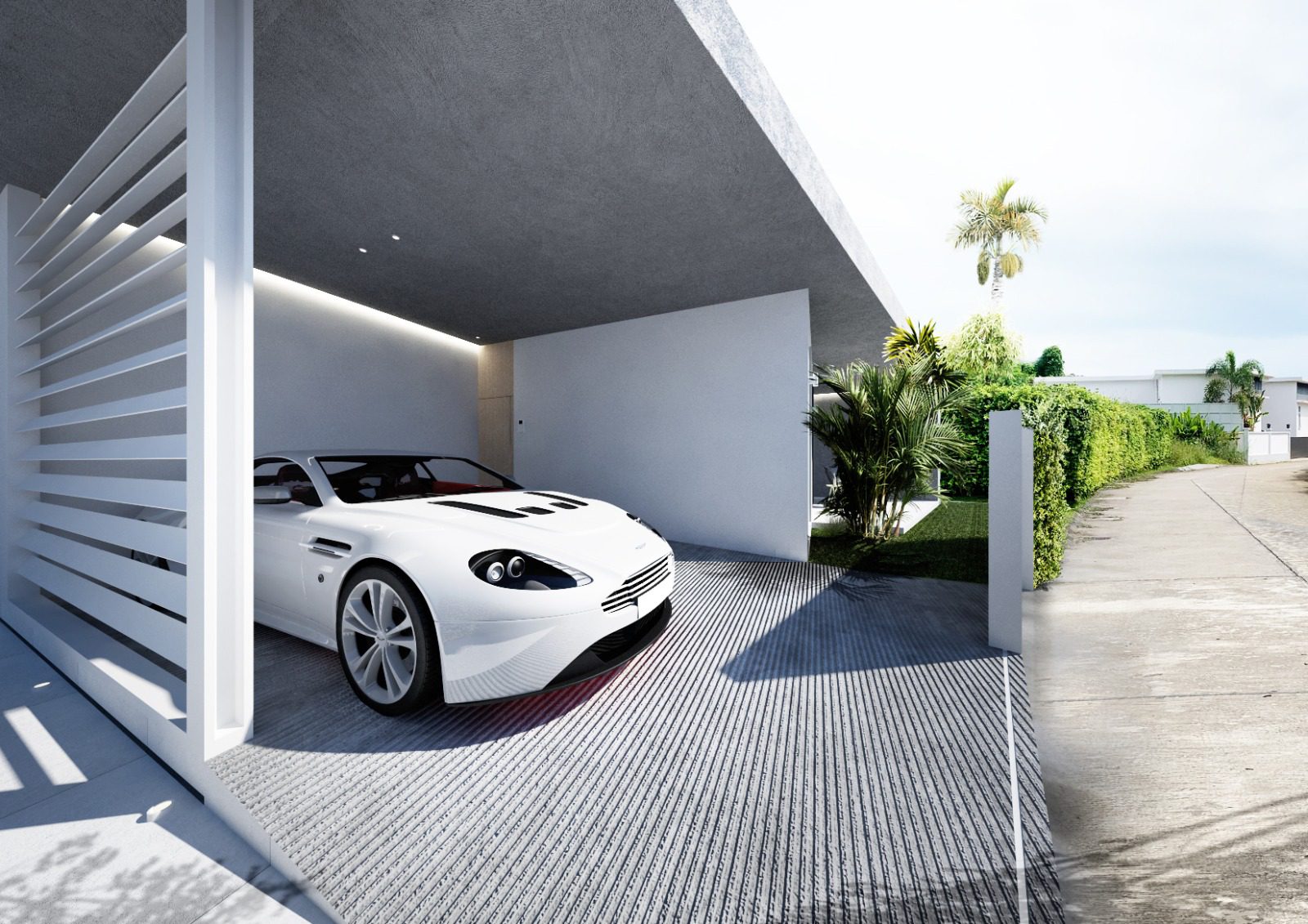 The Greens Rendering – Parking Space V2 3-Bedroom Luxurious Villa Living in Rawai, Phuket – The Greens Phase 2