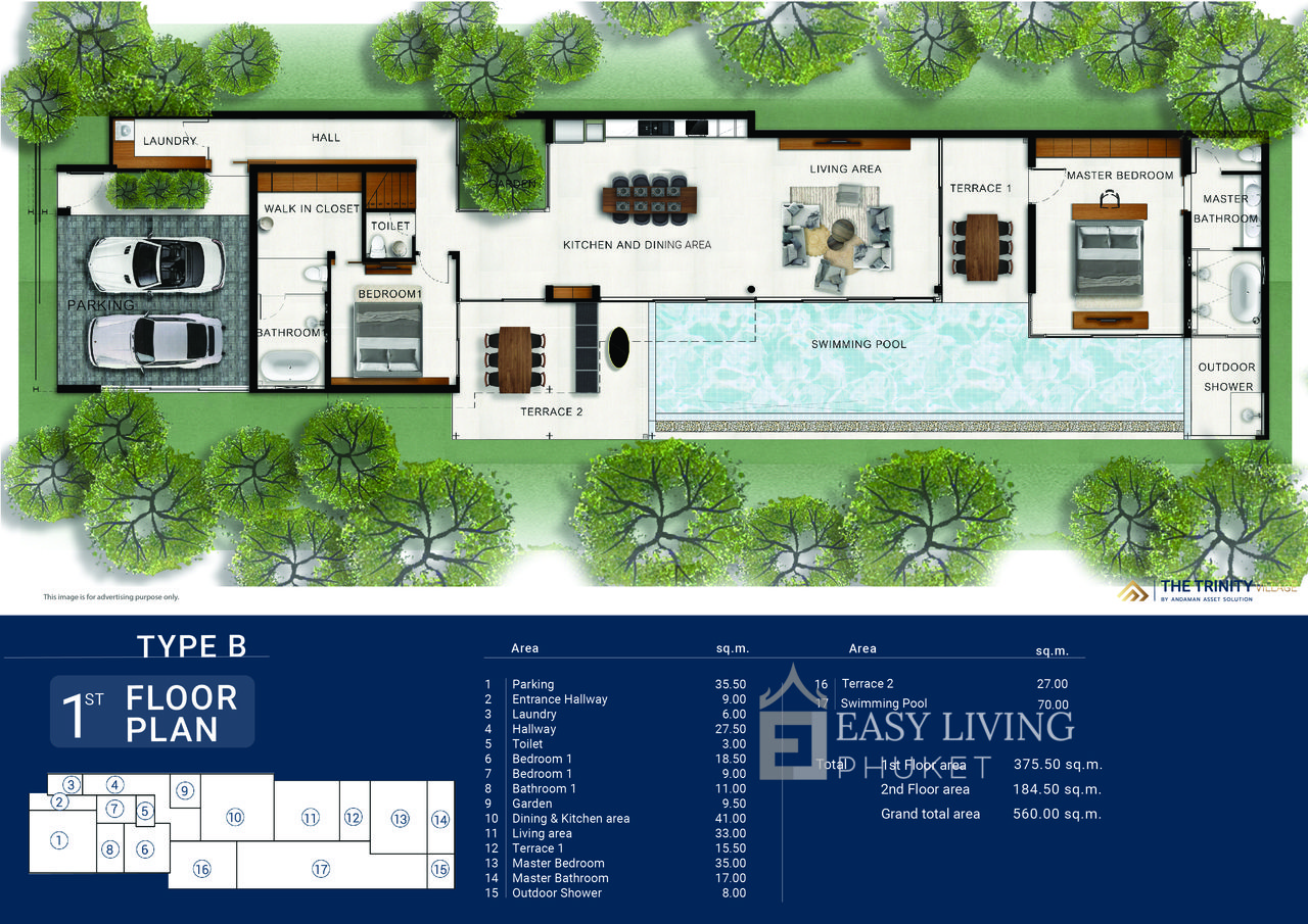 The-Trinity-Village-Type-B-First-Floor-Plan.resized 4 – Bedroom at The Trinity Village. Your Gateway to Phuket’s Exquisite Lifestyle