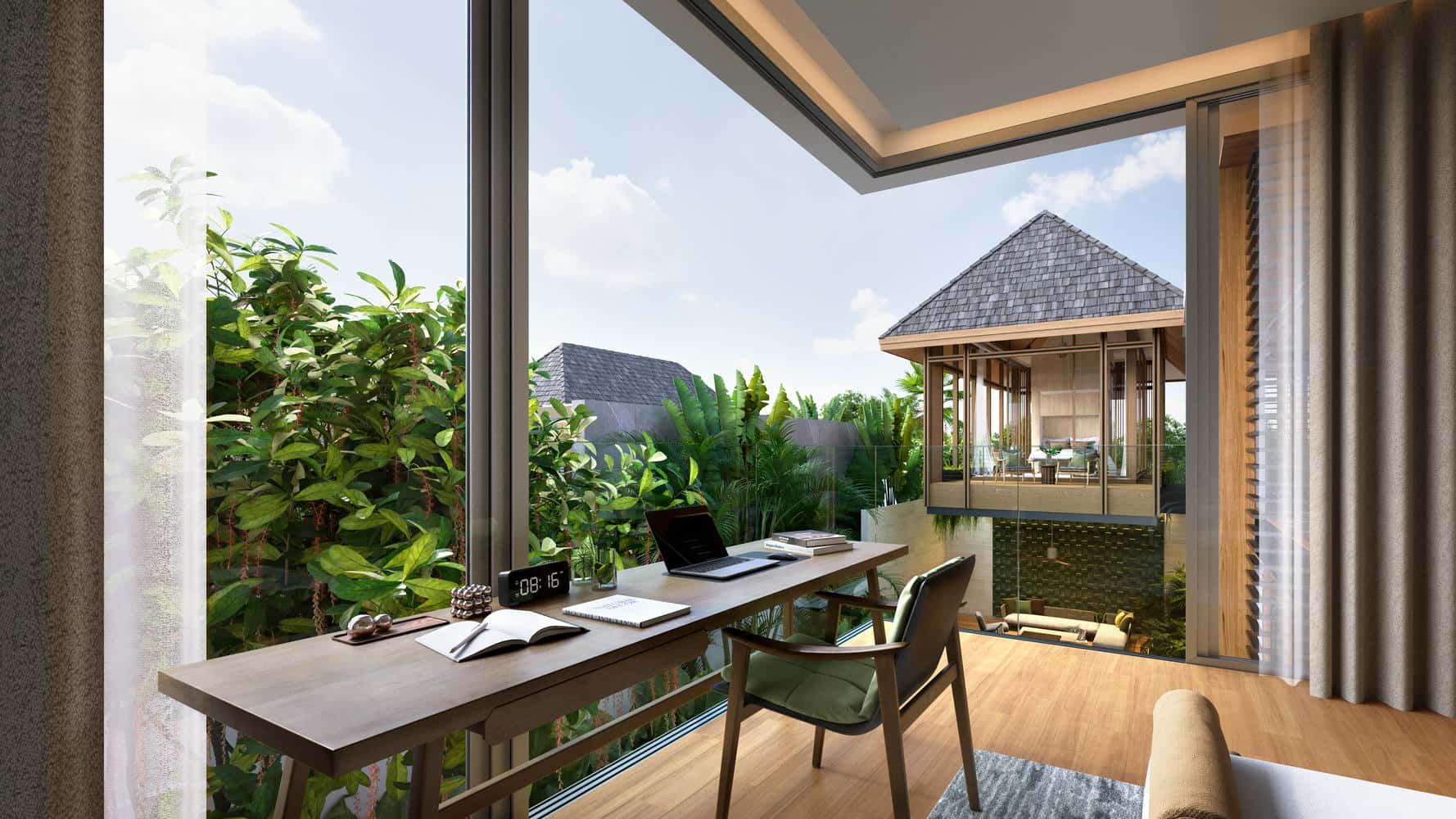 Type L Master bedroom view 02 _Final06 5-Bedroom Modern Pool Villa in Cherngtalay, Phuket