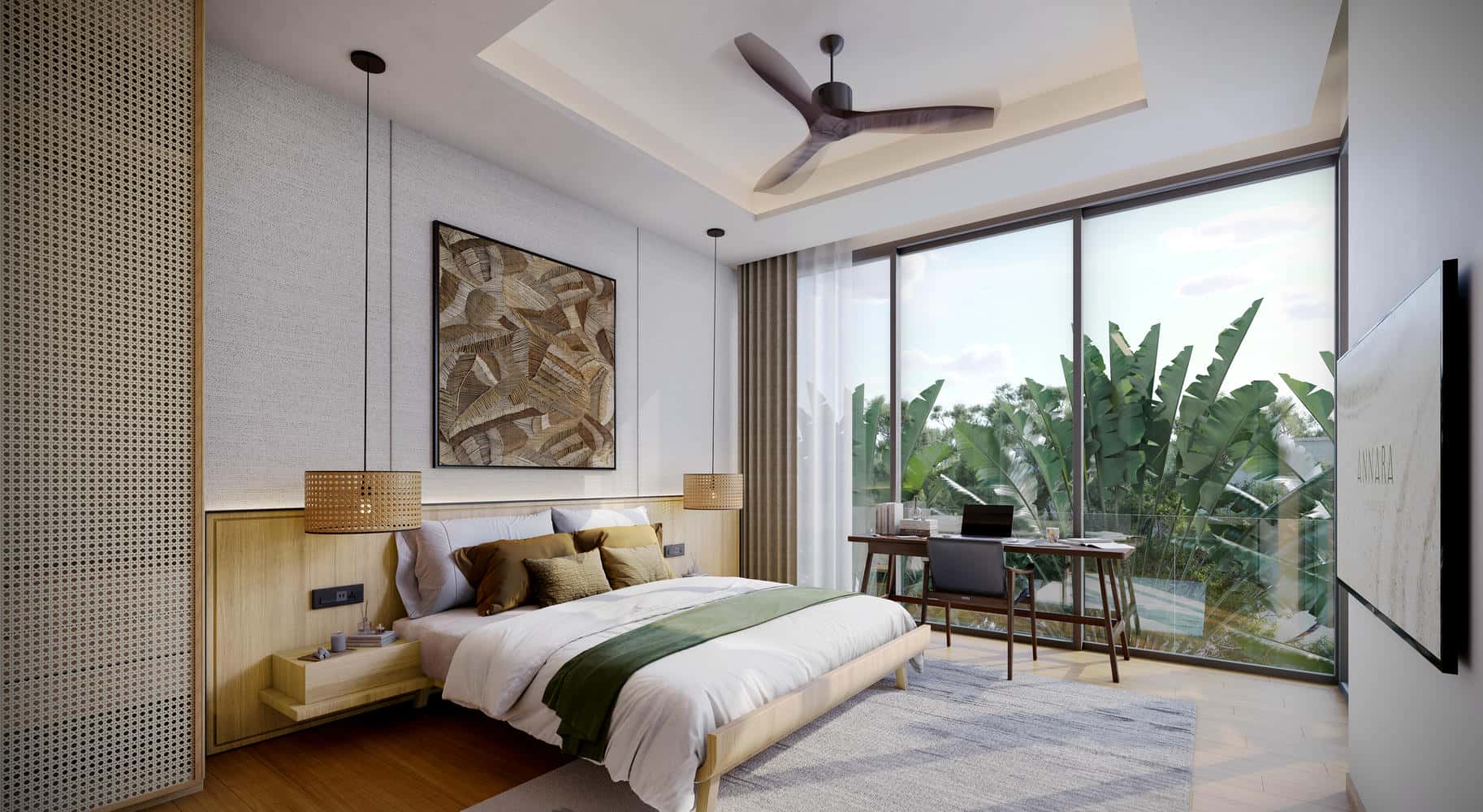Type S Master bedroom_Final 4-Bedroom Family Pool Villas in Cherngtalay, Phuket