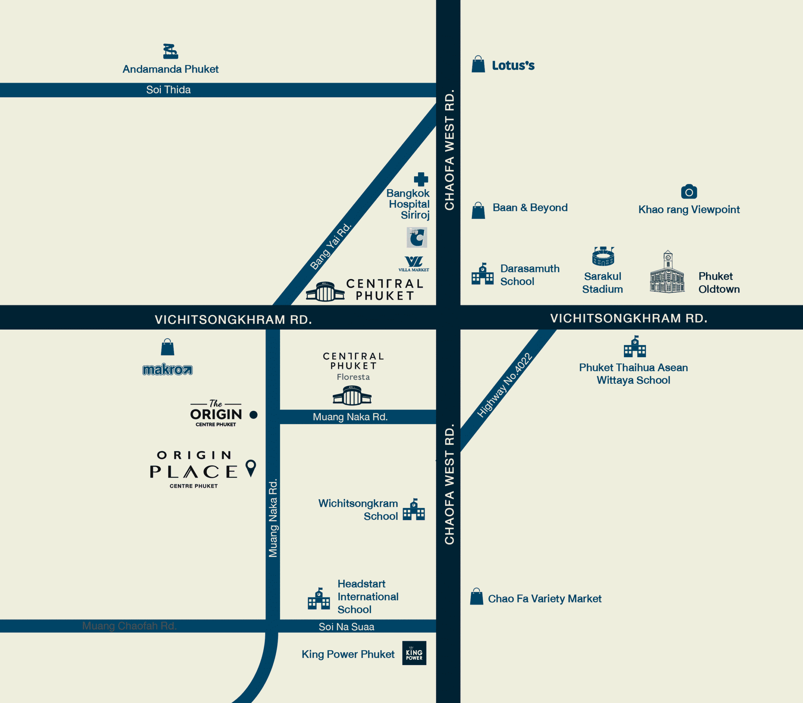 Origin Central Phuket City Map Smart Living Suite (1-Bedroom) – Origin Place Centre Phuket