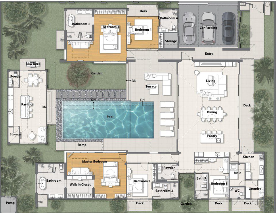5 Bedroom Double-Master Pool Villa in Central Cherngtalay