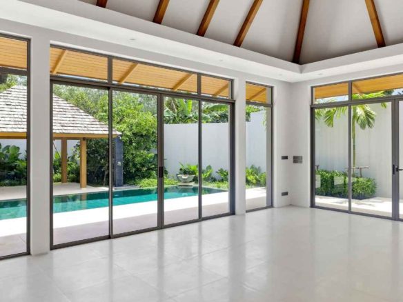 3 Bedroom Corner Pool Villa with Office in Pru Jampa, Phuket