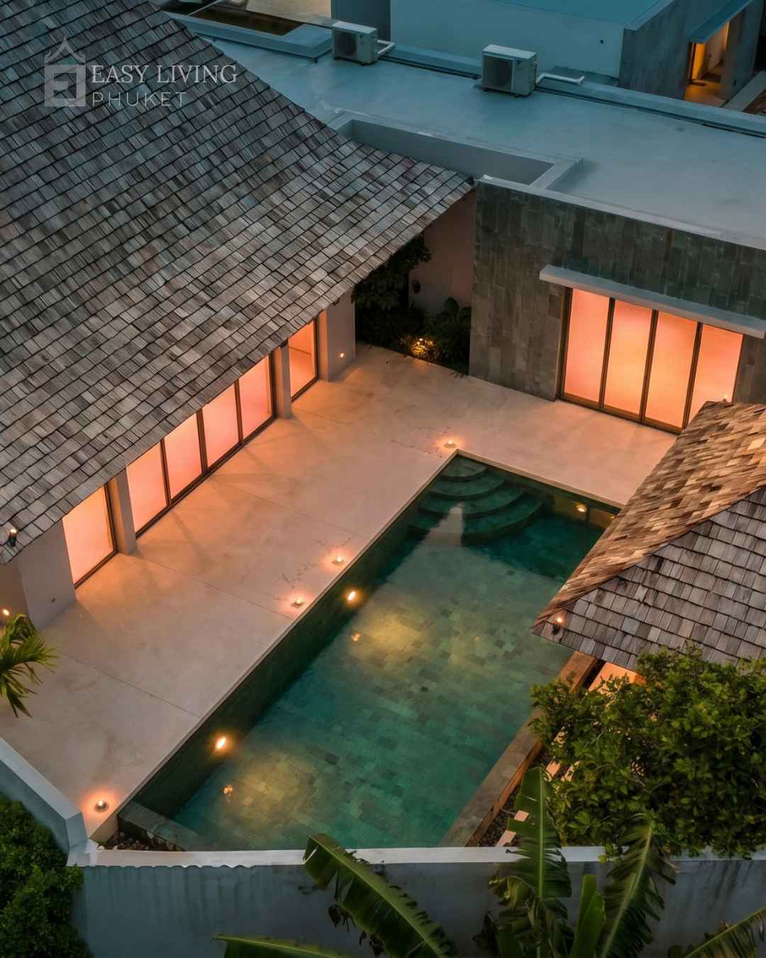3 Bedroom Corner Pool Villa with Office in Pru Jampa, Phuket