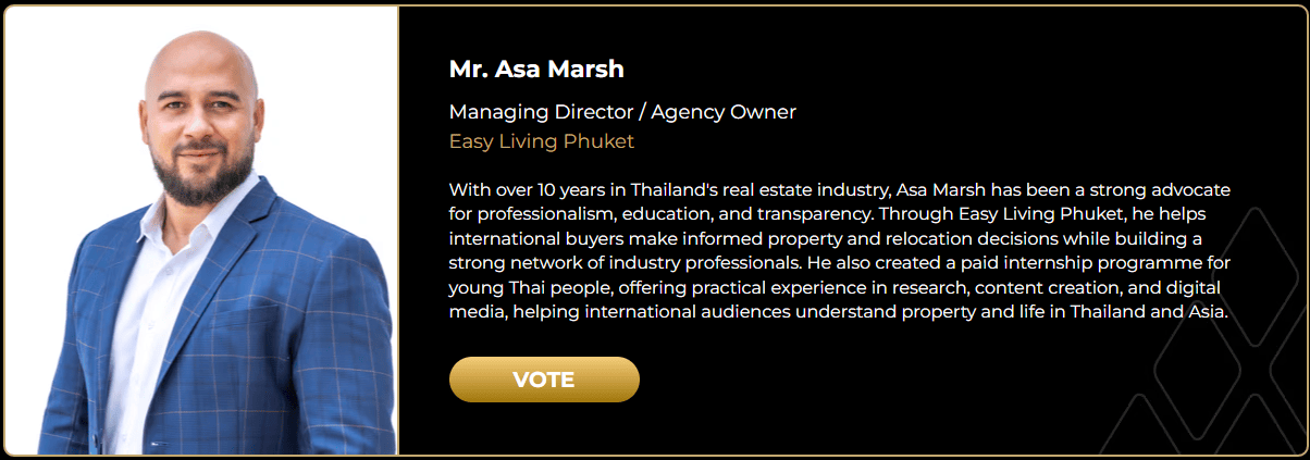 Asa Marsh nominated for Personality of the Year 2026 by DotProperty